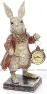 Статуэтка BonaDi Белый кролик с часами 30х14х17 см белый