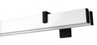 Комплект карниза Quadrum двойной 14/250 см черный/белый профиль/черное окончание с черными крючками