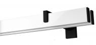 Комплект карниза Quadrum двойной 17/250 см черный/белый профиль/черное окончание с черными крючками