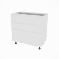 Тумба нижняя Влада ( Н 80 3Ш (2+1) LUX) белый шелк/белый Тумба нижняя Влада ( Н 80 3Ш (2+1) LUX) белый шелк/белый