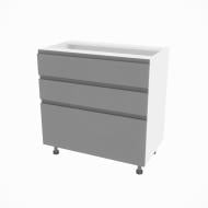 Тумба нижняя Влада ( Н 80 3Ш (2+1) FAVORIT) графит/белый