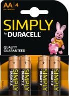Батарейка Duracell Simply R06 MN1500 AA (R6, 316) 4 шт. (81553671)