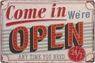 Табличка сувенирная Open 20х30 см