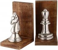 Фігура-тримач для книг Inari Chess 25,5х10х15 см срібнийкоричневий
