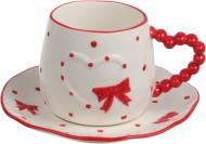 Чашка с блюдцем Fiora Blushing Hearts 275 мл