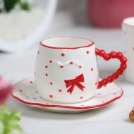 Чашка с блюдцем Fiora Blushing Hearts 275 мл