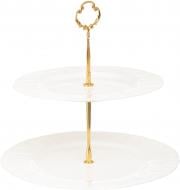 Фруктовница двухъярусная Fiora Blanc 22х2/27х2 см фарфор