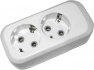 Колодка Electraline с заземлением 2 гн. без выключателя белый 82113