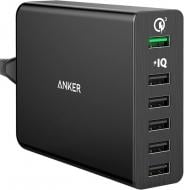 Мережевий зарядний пристрій Anker PowerPort 60W 6xUSB PowerIQ QC 3.0 V3 Black (A2063L11)