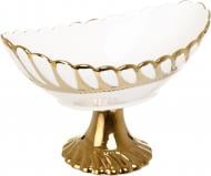 Фруктовница на ножке Fiora овальна Savoiardi 24х14х18 см фарфор Фруктовница на ножке Fiora овальна Savoiardi 24х14х18 см фарфор