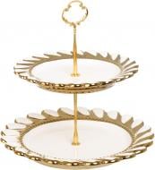 Фруктовница двухъярусная Fiora Savoiardi 20х2,5/25х3 см фарфор Фруктовница двухъярусная Fiora Savoiardi 20х2,5/25х3 см фарфор