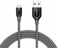 Кабель Anker USB – microUSB 1.8 м сірий (A8143HA1) Power Line