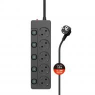 Сетевой фильтр ColorWay с заземлением 5 гн. черный 5 м CW-PSEA55SBK