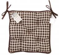 Подушка на стул Lucy 40х40 см коричневая клетка с кружевом La Nuit