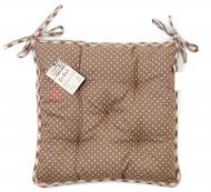 Подушка на стул Lucy 40х40 см бежевый горошек с кружевом La Nuit