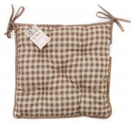 Подушка на стул Lucy 40х40 см бежевая клеточка с кружевом La Nuit