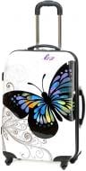 Чемодан Rock MIRO Butterfly (M) 63 л белый с рисунком 923690