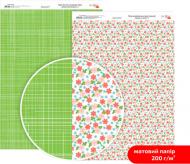 Бумага для дизайна двусторонняя матовая Нежность цветов 2 А4 200 г/кв.м Rosa Talent