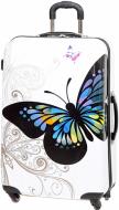 Чемодан Rock MIRO Butterfly (S) 96 л белый с рисунком 923691