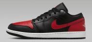 Кроссовки мужские демисезонные Jordan AIR JORDAN 1 LOW 553558-067 р.44 черно-красные