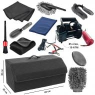 Сумка-набор автомобилиста Poputchik с компрессором 85 л и набором для мойки авто (01-233-IS)