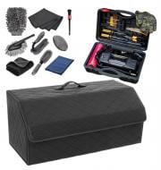 Сумка-набор автомобилиста Poputchik с компрессором 85 л и набором для мойки авто (01-233-IS)