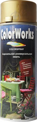 Емаль аерозольна ColorWorks золотистий мат 400 мл - фото 2 Емаль аерозольна ColorWorks золотистий мат 400 мл - фото 2