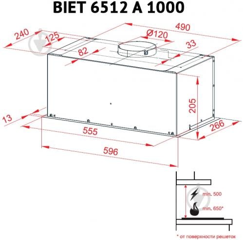 Витяжка Perfelli BIET 6512 A 1000 W LED - фото 16 Витяжка Perfelli BIET 6512 A 1000 W LED - фото 16