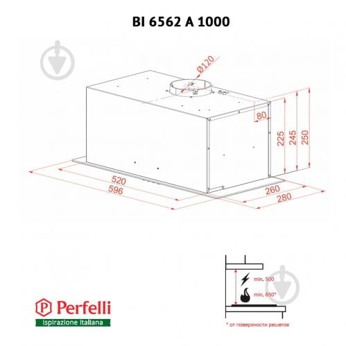 Витяжка Perfelli BI 6562 A 1000 BL LED Glass - фото 16 Витяжка Perfelli BI 6562 A 1000 BL LED Glass - фото 16
