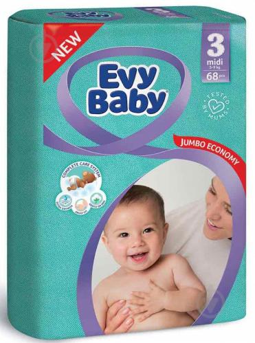 Підгузки Evy Baby Міді Джамбо упаковка 5-9 кг 68 шт. - фото 2 Підгузки Evy Baby Міді Джамбо упаковка 5-9 кг 68 шт. - фото 2