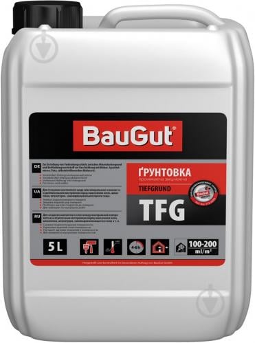 Грунтовка глубокопроникающая BauGut TFG укрепляющая 5 л - фото 2 Грунтовка глубокопроникающая BauGut TFG укрепляющая 5 л - фото 2
