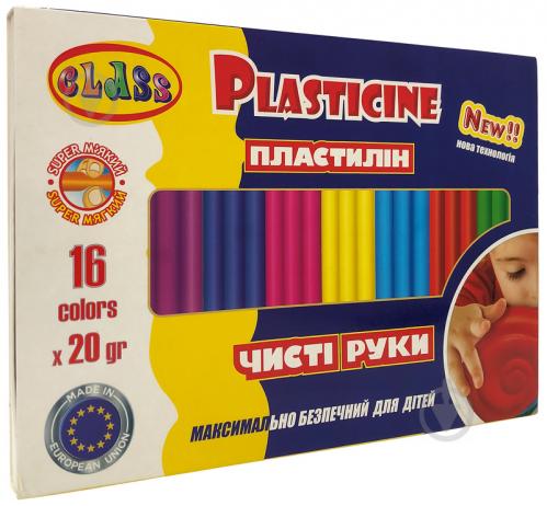Пластилин Eco Чистые руки Maxi 16 цветов со стеком 7647С CLASS - фото 1