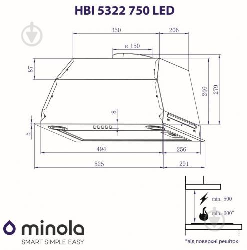 Вытяжка Minola HBI 5322 BL 750 LED - фото 16 Вытяжка Minola HBI 5322 BL 750 LED - фото 16