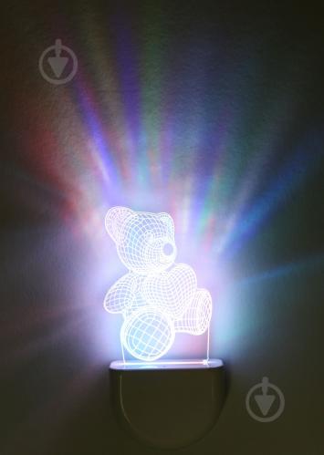 Нічник Aukes Ведмежатко 3D LED RGB 0.5 Вт білий - фото 5 Нічник Aukes Ведмежатко 3D LED RGB 0.5 Вт білий - фото 5