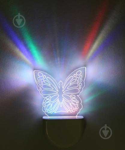 Нічник Aukes Метелик 3D LED RGB 0.5 Вт білий - фото 5 Нічник Aukes Метелик 3D LED RGB 0.5 Вт білий - фото 5