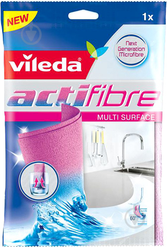 Салфетка для уборки Vileda Actifibre 29х29 см 1 шт./уп. - фото 2 Салфетка для уборки Vileda Actifibre 29х29 см 1 шт./уп. - фото 2