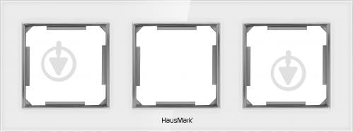 Рамка трехместная HausMark Alta универсальная белое стекло SNG-FRG.SQ20G3-WH - фото 2 Рамка трехместная HausMark Alta универсальная белое стекло SNG-FRG.SQ20G3-WH - фото 2