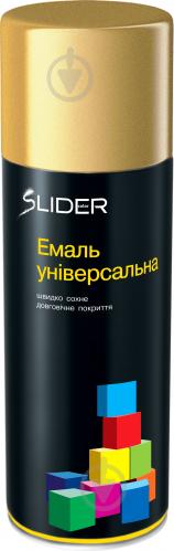 Эмаль аэрозольная SLIDER золотистый глянец 400 мл - фото 2 Эмаль аэрозольная SLIDER золотистый глянец 400 мл - фото 2