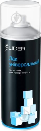 Лак аерозольний універсальний SLIDER безбарвний глянець 400 мл - фото 2 Лак аерозольний універсальний SLIDER безбарвний глянець 400 мл - фото 2