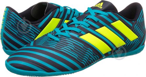 Футбольные бутсы Adidas Nemeziz IN S82472 р. 10 черно-синий с зеленым - фото 14 Футбольные бутсы Adidas Nemeziz IN S82472 р. 10 черно-синий с зеленым - фото 14