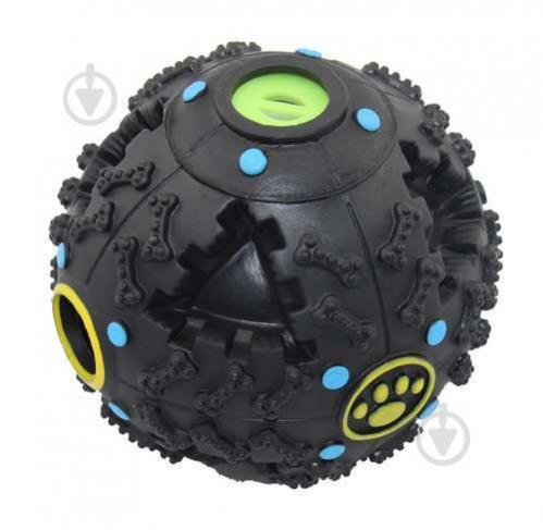 Игрушка для собак Zoomax Мяч-кормушка с лапками со звуком 7,5 см EV001 - фото 1