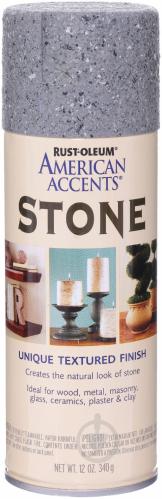 Фарба аерозольна Stone textured finish Rust Oleum сірий камінь 340 мл - фото 2 Фарба аерозольна Stone textured finish Rust Oleum сірий камінь 340 мл - фото 2