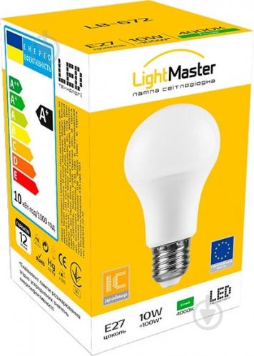 Лампа світлодіодна LightMaster LB-672 10 Вт A60 матова E27 220 В 4000 К - фото 10 Лампа світлодіодна LightMaster LB-672 10 Вт A60 матова E27 220 В 4000 К - фото 10
