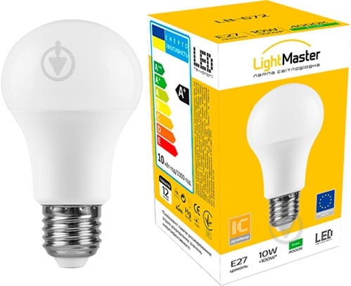 Лампа світлодіодна LightMaster LB-672 10 Вт A60 матова E27 220 В 4000 К - фото 9 Лампа світлодіодна LightMaster LB-672 10 Вт A60 матова E27 220 В 4000 К - фото 9