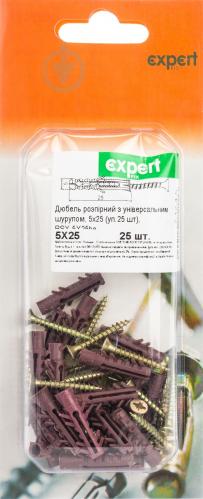 Дюбель распорный с универсальным шурупом 5x25 мм 25 шт Expert Fix - фото 4 Дюбель распорный с универсальным шурупом 5x25 мм 25 шт Expert Fix - фото 4