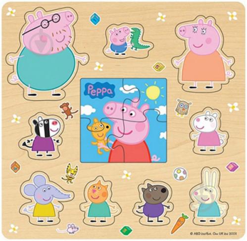 Пазл деревянный Peppa Pig Друзья Пеппы 2 в 1 24454 - фото 2 Пазл деревянный Peppa Pig Друзья Пеппы 2 в 1 24454 - фото 2