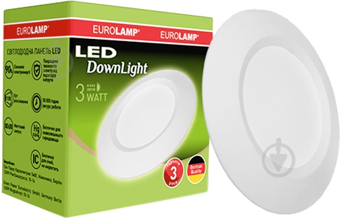 Світильник точковий Eurolamp 2 шт./уп. 3 Вт 3000 К білий ЕПЦ-LED-DL-3/3 - фото 4 Світильник точковий Eurolamp 2 шт./уп. 3 Вт 3000 К білий ЕПЦ-LED-DL-3/3 - фото 4