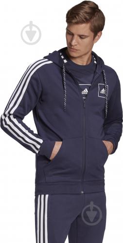 Adidas Hoodie 3-stripes Tape Full Zip - Navy/wit FR7212 - Vergelijk prijzen