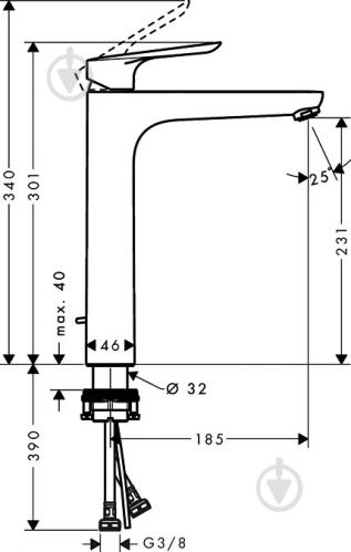 Змішувач для умивальника Hansgrohe Logis E 230 71162000 - фото 8 Змішувач для умивальника Hansgrohe Logis E 230 71162000 - фото 8