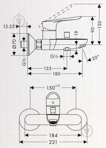 Змішувач для ванни Hansgrohe Logis E 71404000 - фото 6 Змішувач для ванни Hansgrohe Logis E 71404000 - фото 6